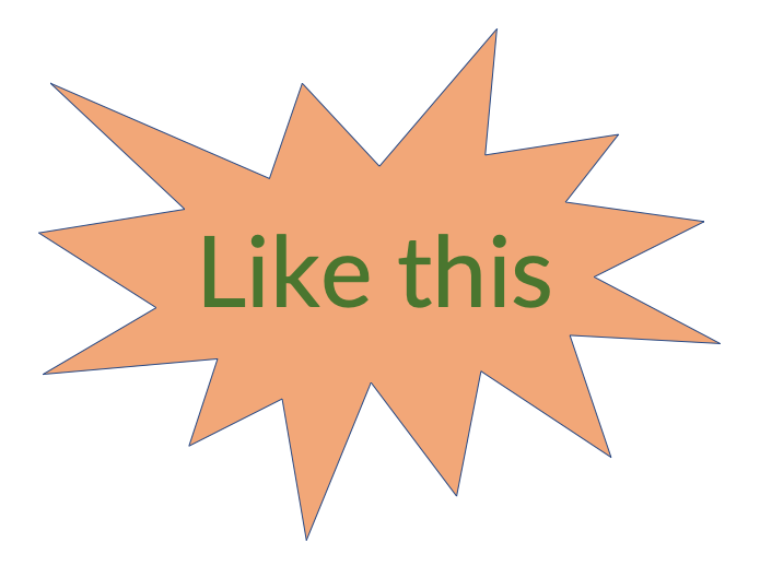 Image showing a large orange star shape with the words "Like this" inside